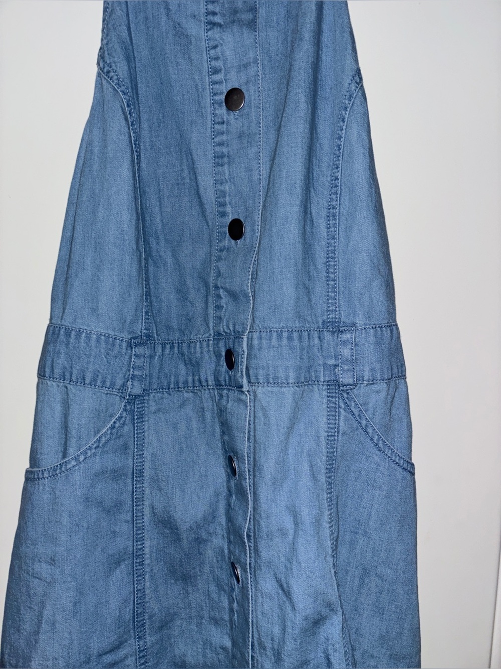 Free People Sami Denim Cotton Halter Mini Dress Backless Women L Country Western - Picture 7 of 15